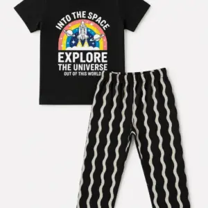 Black White Space Pyjama Set (Unisex)
